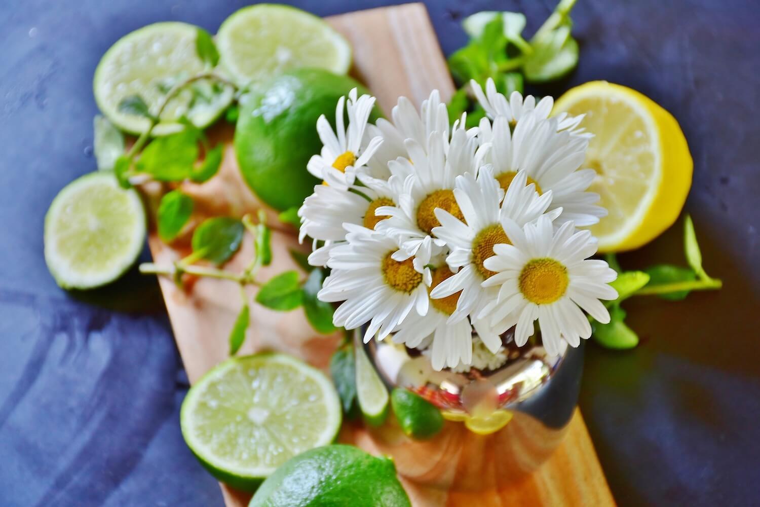 Flowers with Lime and Lemons