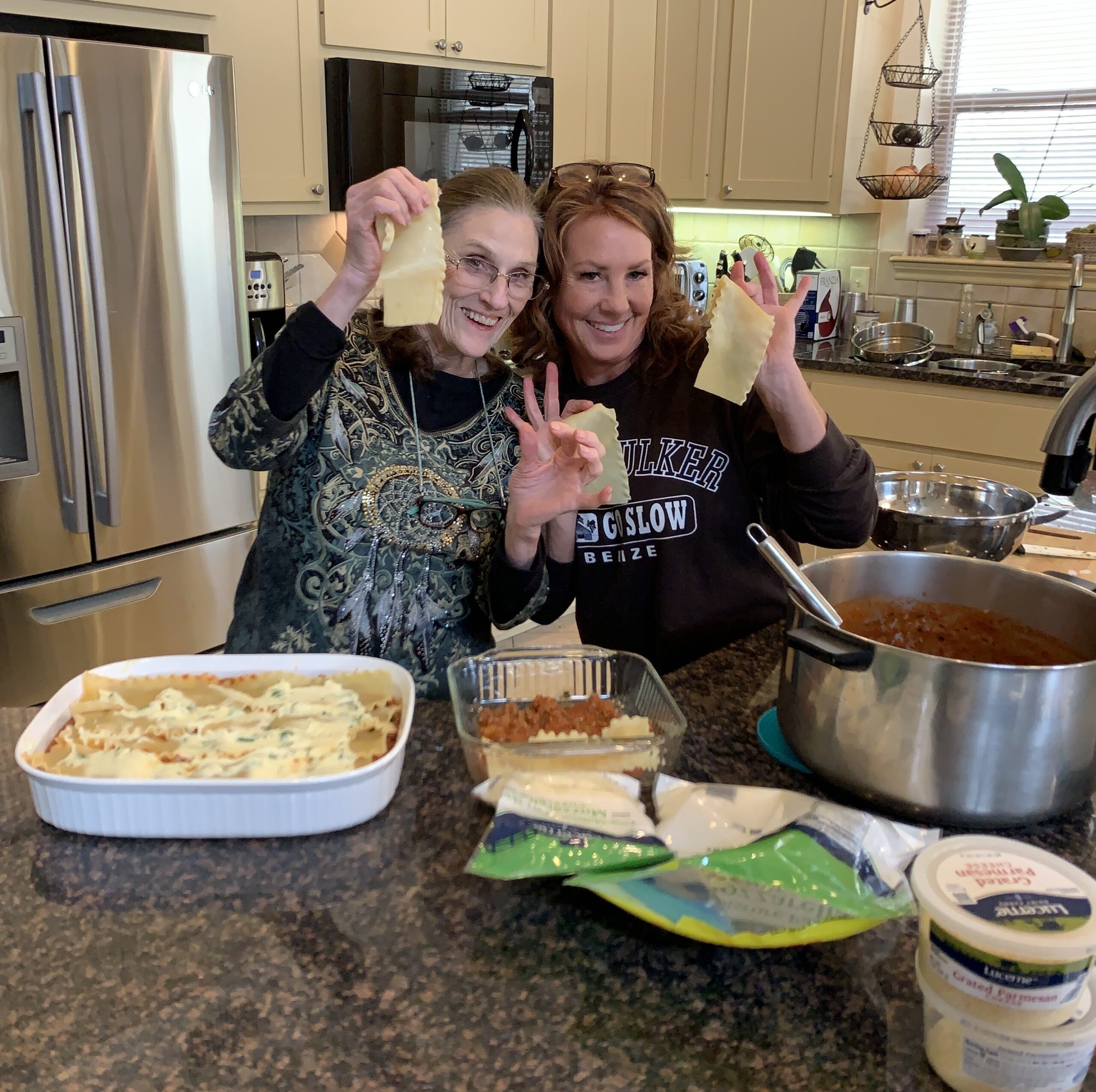 mom me kitchen lasagna